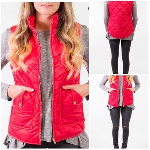 Tea & Rose Red Winter Vest Size Small